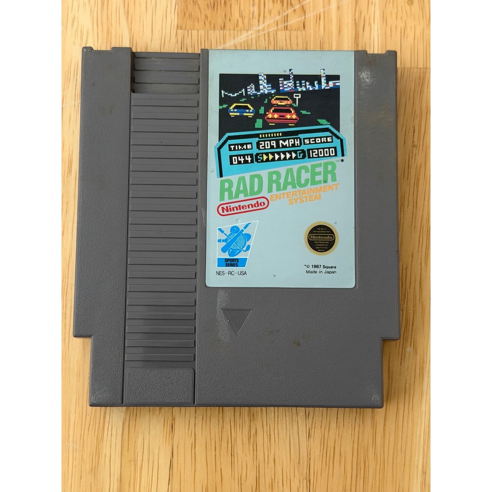 Rad Racer Nintendo NES Video Game Cartridge NES-RC-USA 1987 Square Retro Racing